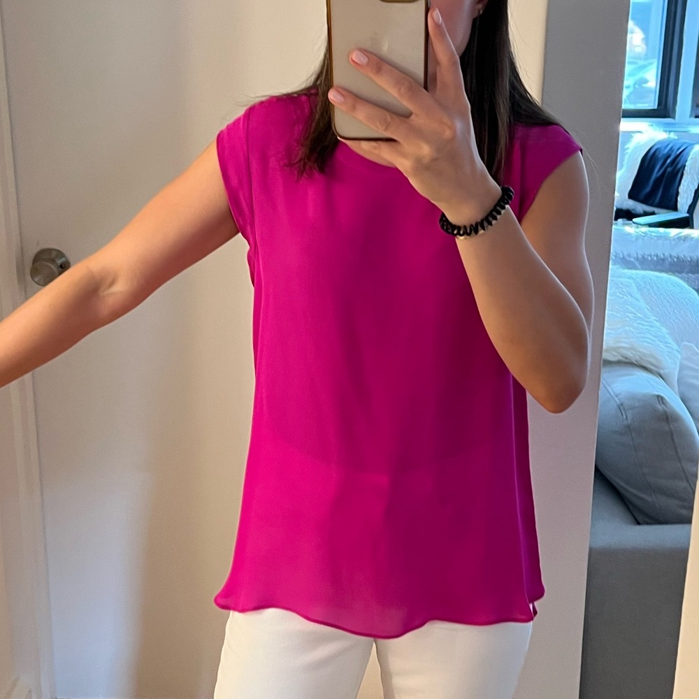 Pink silk blouse